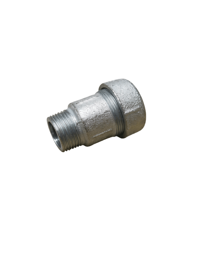 Raccord en fonte malléable galvanisé + bouts filetés